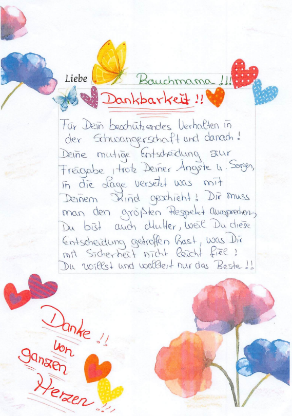 Zweiter Brief an die Bauchmama.