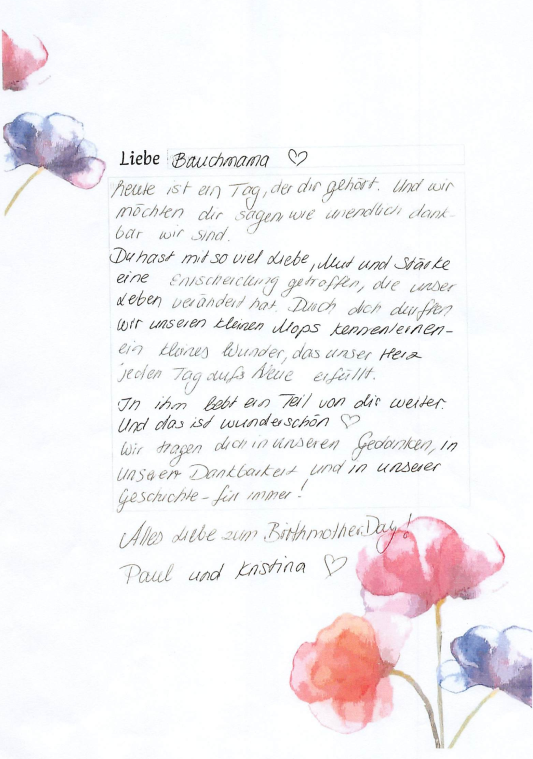 Erster Brief an die Bauchmama